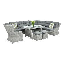 Ēdamgalda komplekts Dova 306/246/87 cm stone pelēks - N1 Home