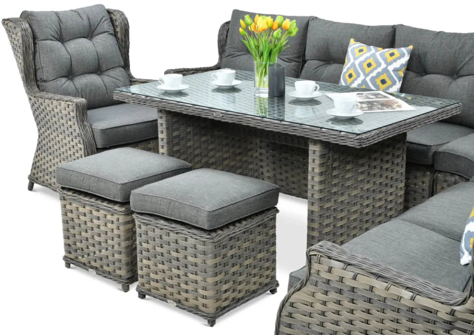 Ēdamgalda komplekts Dova 306/246/87 cm melanges - N1 Home