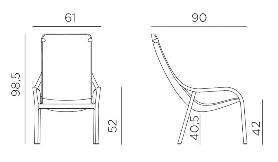 Krēsls Naro Net 61/90/98,5 cm salice - N1 Home
