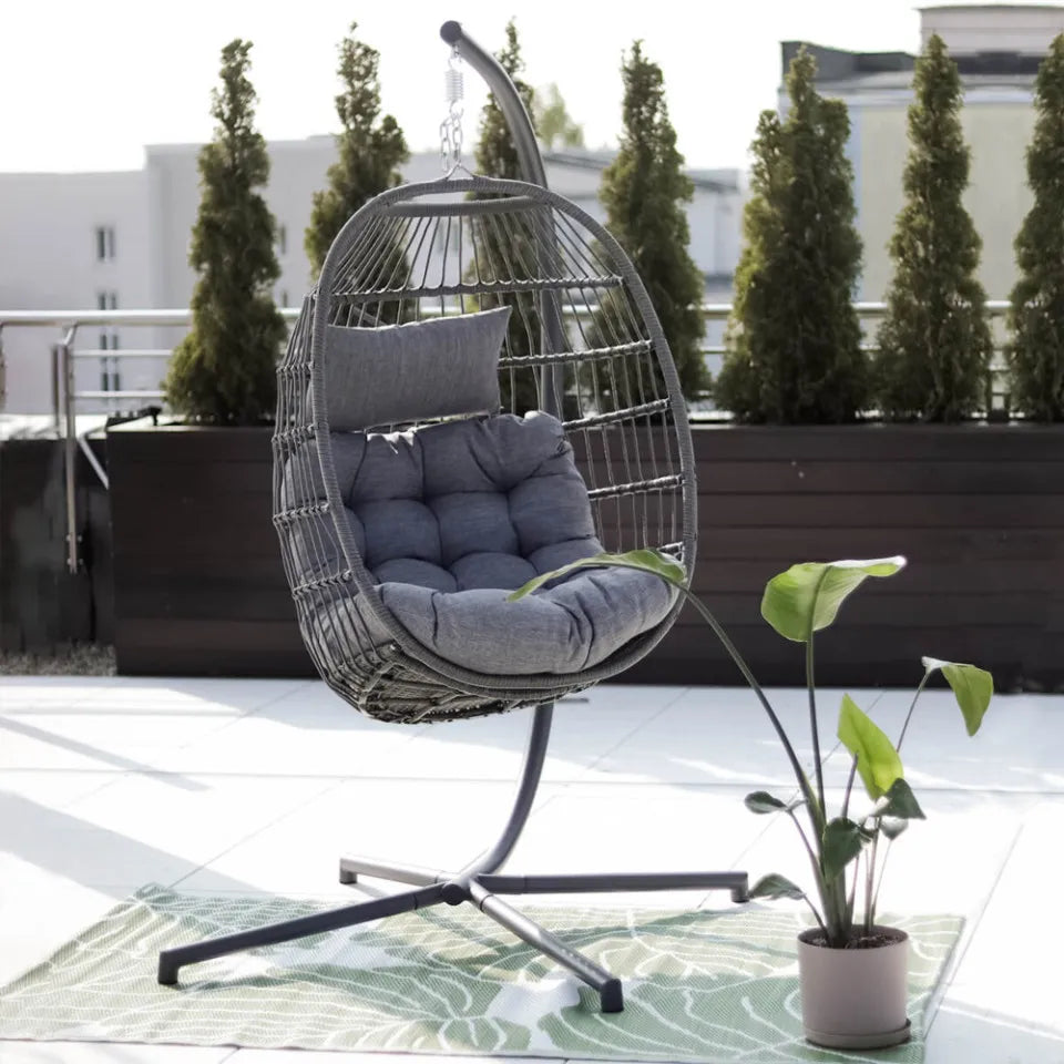 Kokona piekaramais krēsls Harmo  84/187/66 cm pelēks - N1 Home