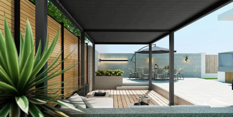 Alumīnija dārza pergola Elia 3x6 309/600/255 cm antracīts - N1 Home