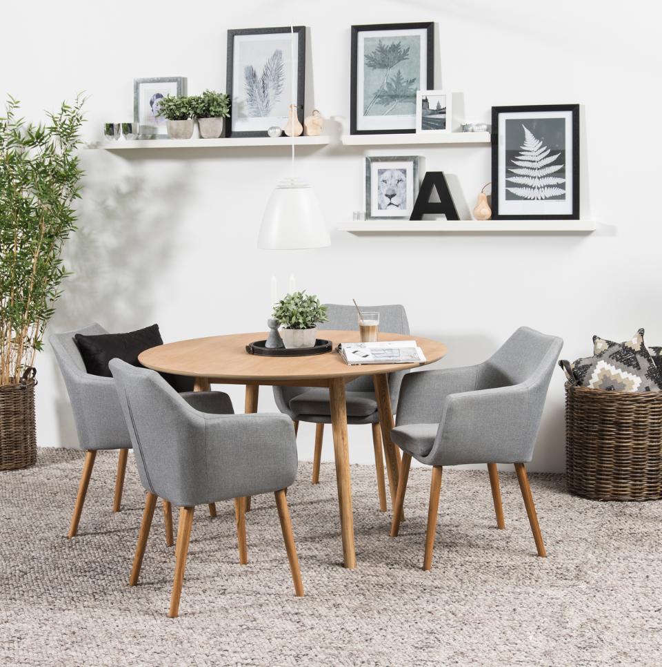 Krēsls Nor 58/58/84 cm gaiši pelēks/ozols - N1 Home