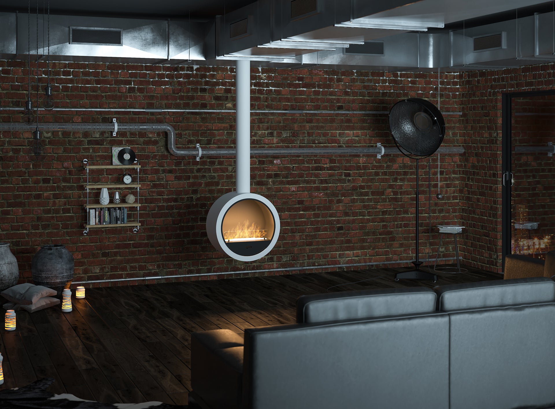 Biokamīns Incyrk 70/35/150 cm gaiši zils - N1 Home