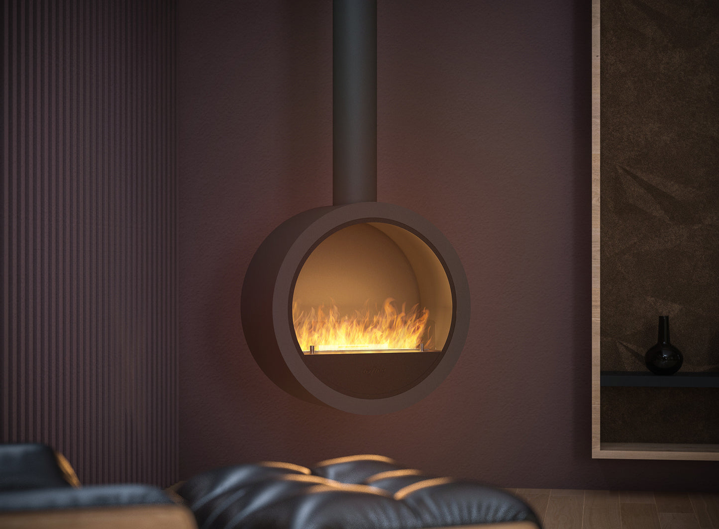 Biokamīns Incyrk 70/35/150 cm sarkans - N1 Home