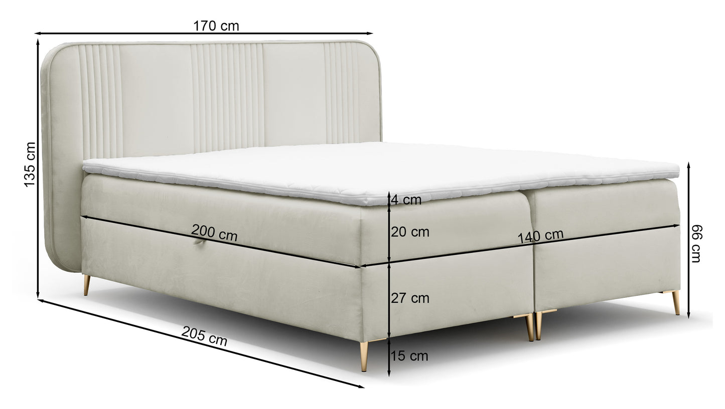 Kontinentālā gulta Clarens 140/160/180x200 cm Magic Velvet 2282 - N1 Home