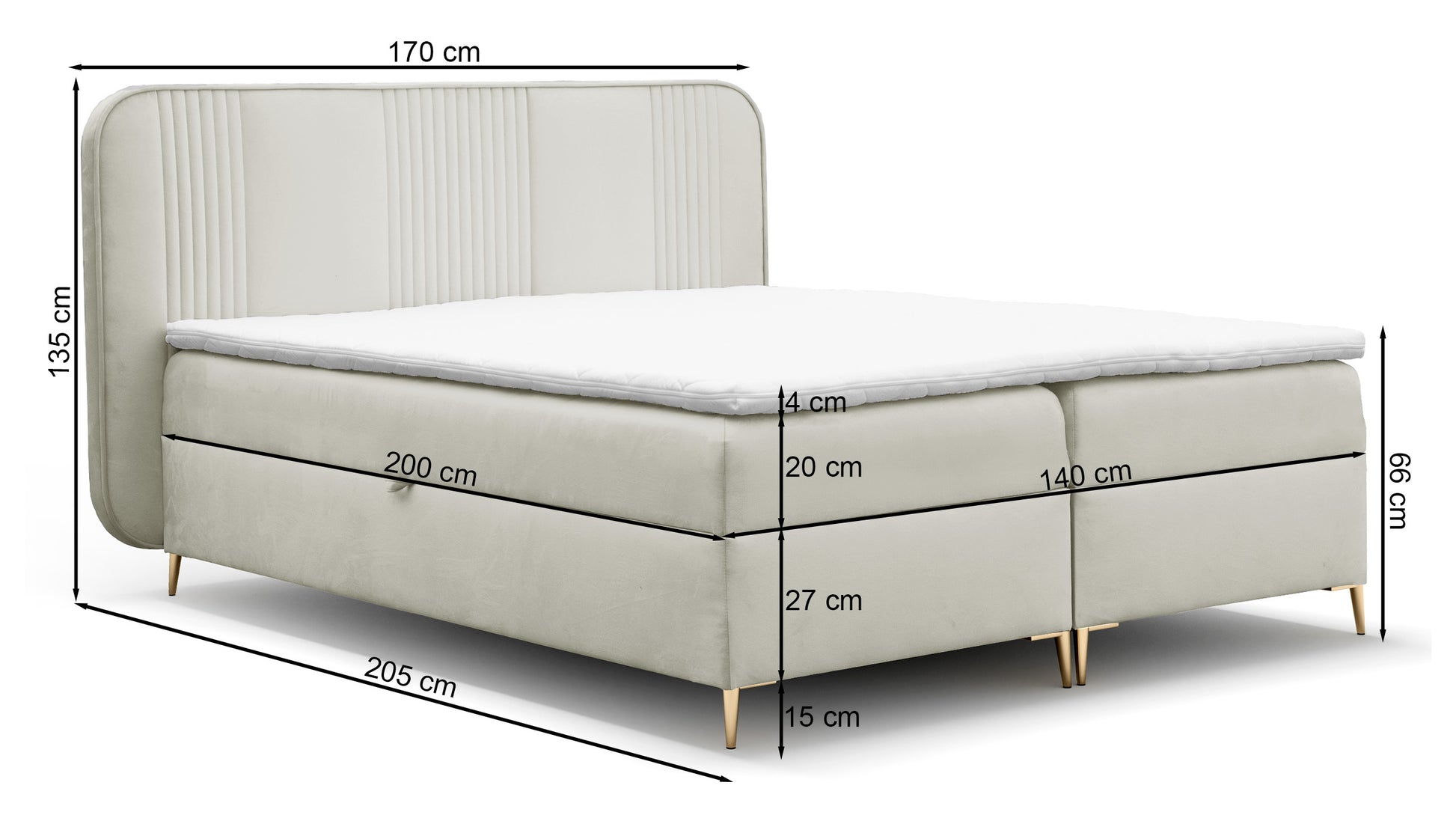 Kontinentālā gulta Clarens 140/160/180x200 cm Magic Velvet 2239 - N1 Home