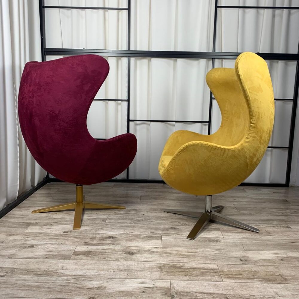 Krēsls Dot Design Treviso Jajo samta 85/113/76 cm pelēks/hroms - N1 Home