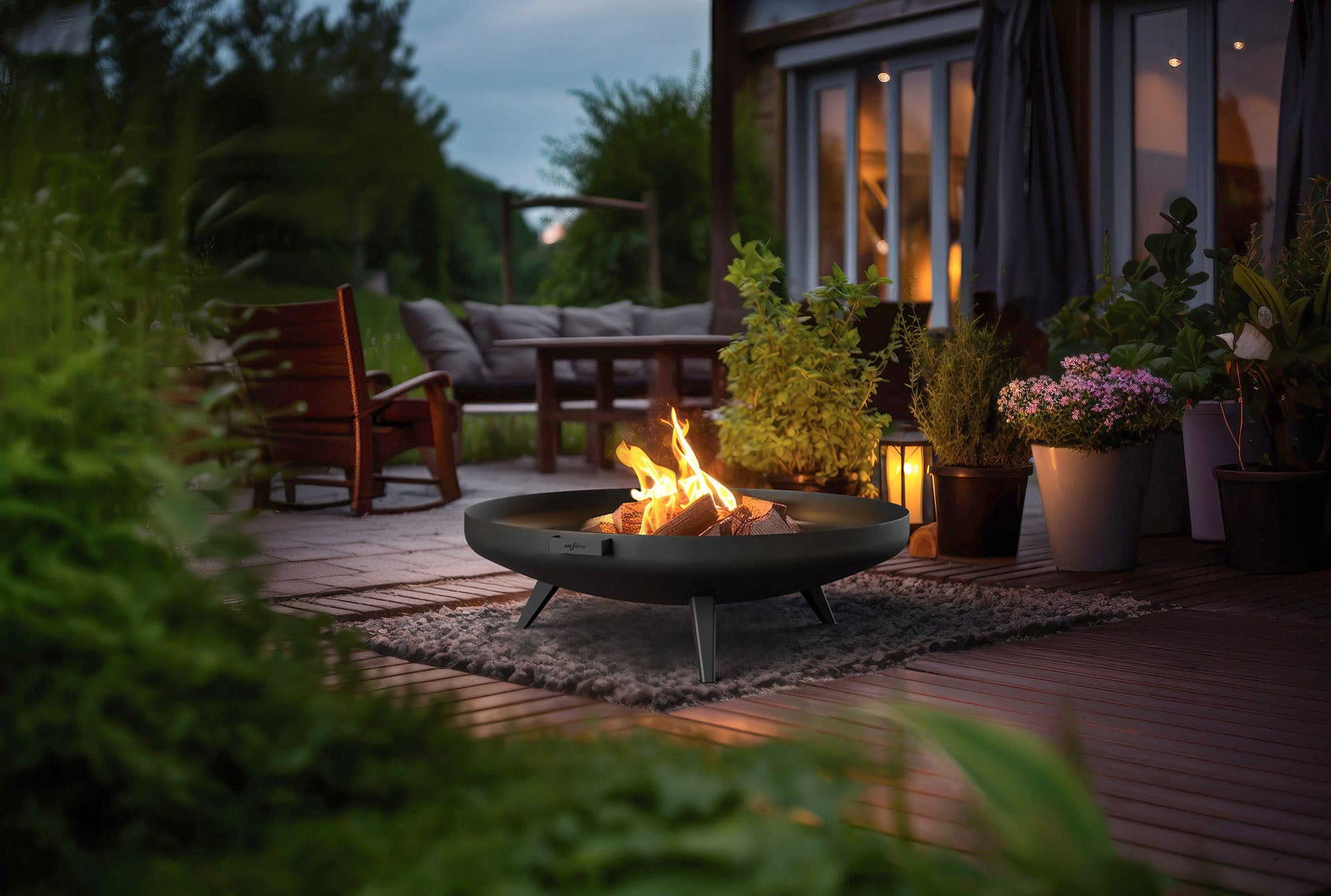 Dārza kamīns Mira 70/29; 100/30 cm melns - N1 Home