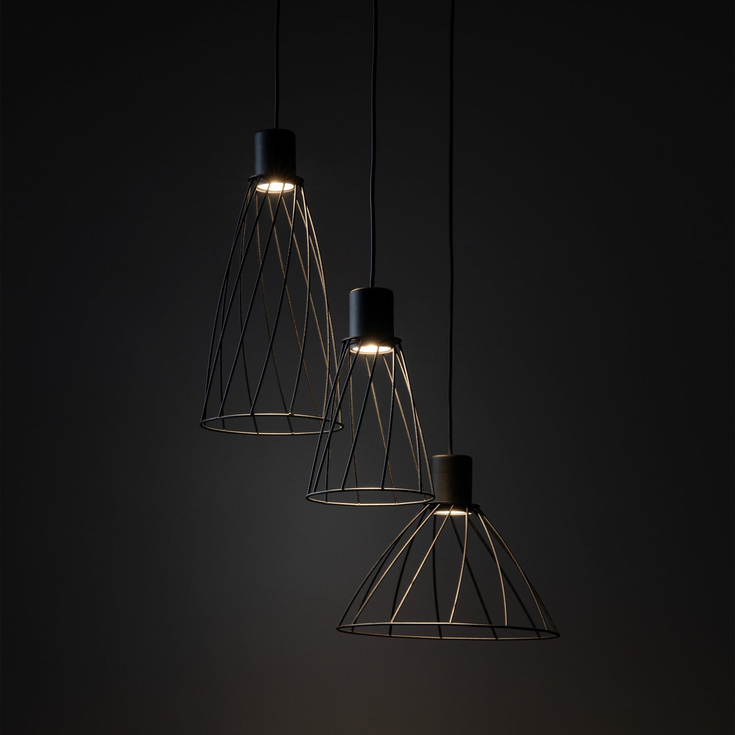 Piekaramā lampa Modest 500 × 500 × 1200 mm melns - N1 Home