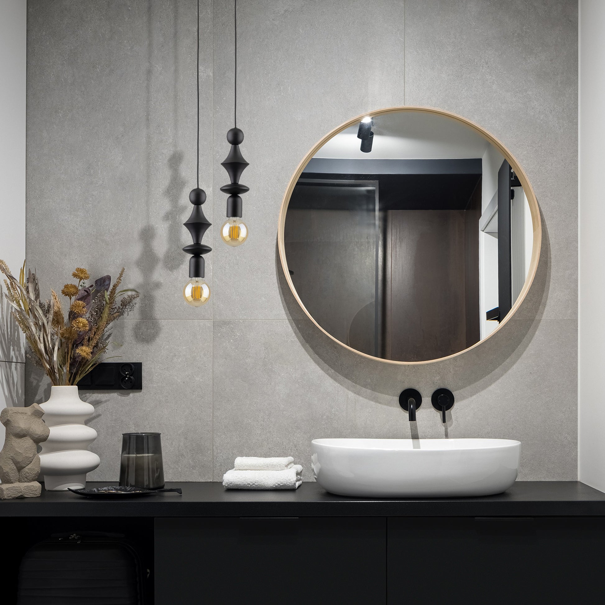 Piekaramā lampa Tower 100 × 100 × 1500 mm melns - N1 Home