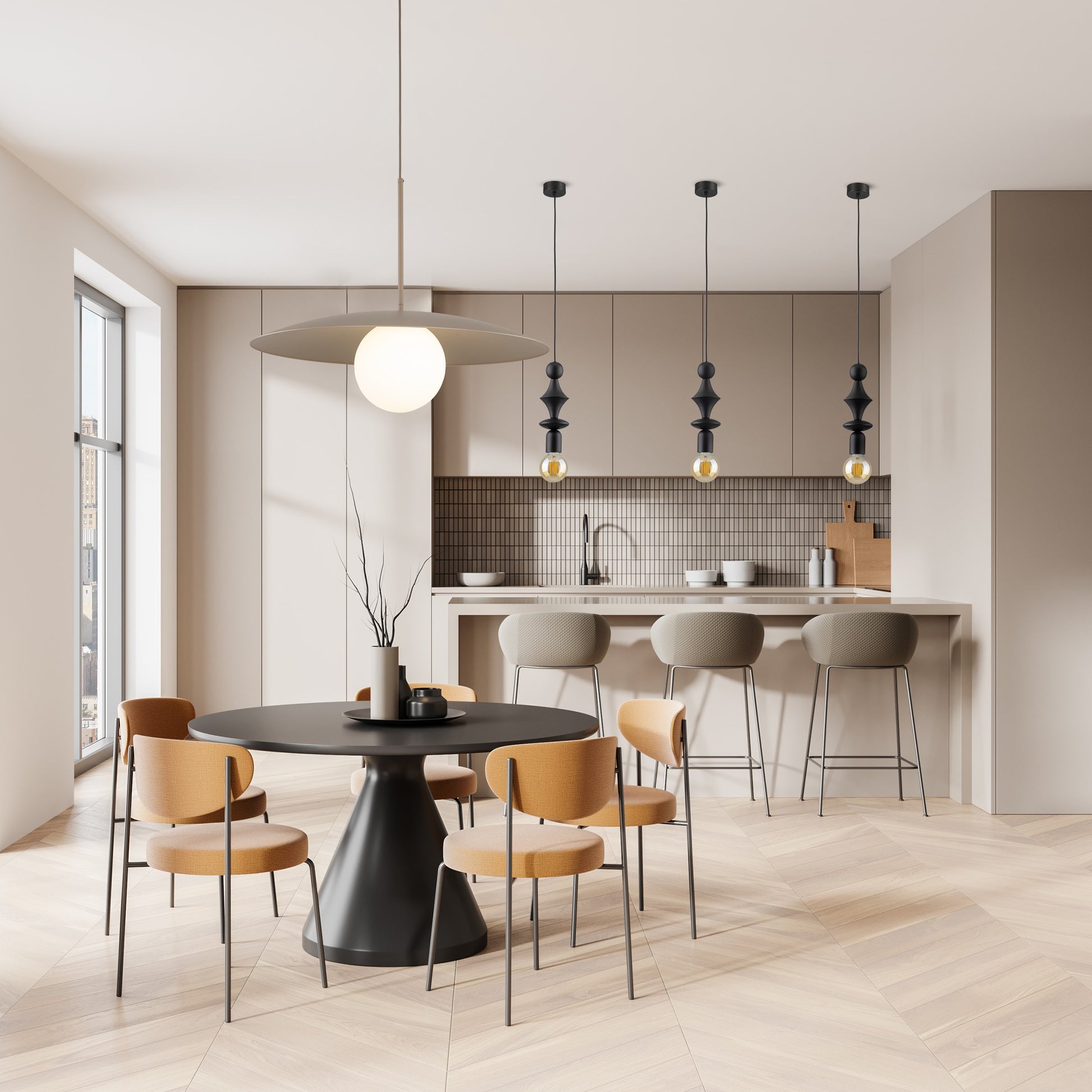 Piekaramā lampa Tower 100 × 100 × 1500 mm melns - N1 Home