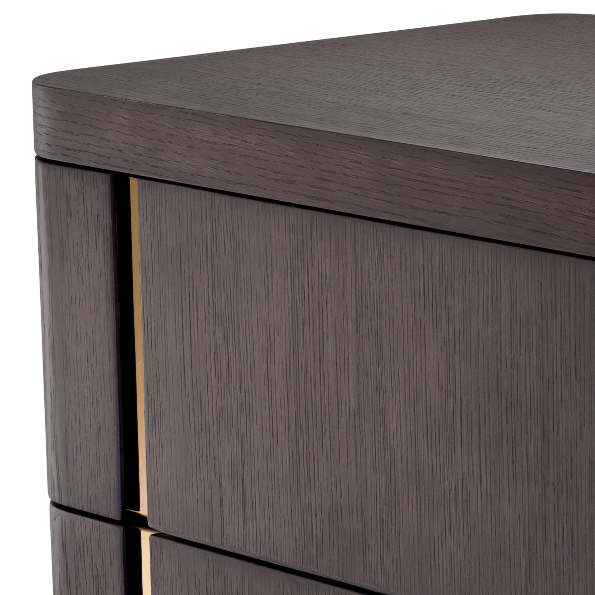 Naktsskapitis Modesto Eichholtz 65/46/56 cm Mocha oak veneer/brushed brass finish