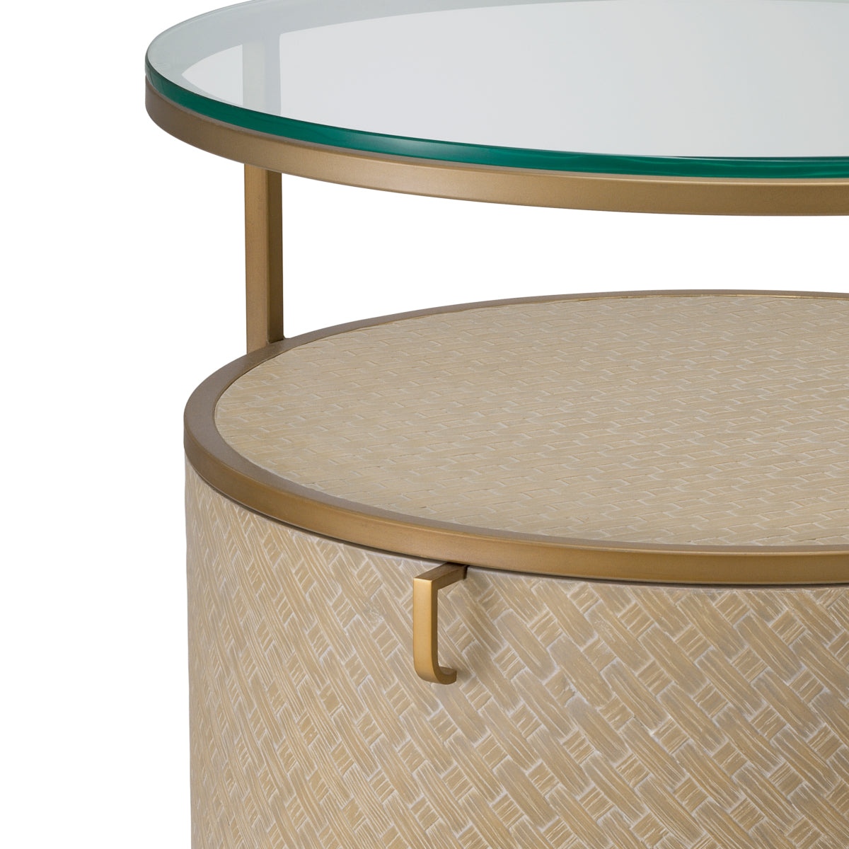 Naktsskapitis Napa Valley Eichholtz 50/50/56 cm Woven washed oak venee/brushed brass finish