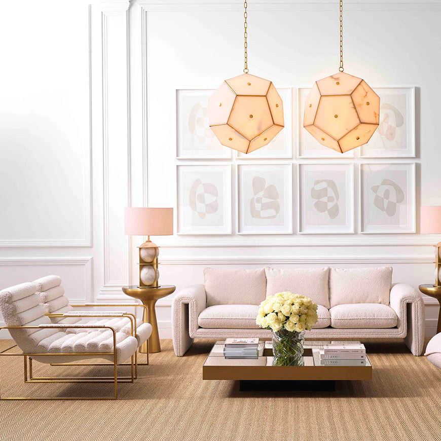 Krēsls Olsen Eichholtz 68.5/88/77 cm Brushed brass finish | bouclé cream - N1 Home