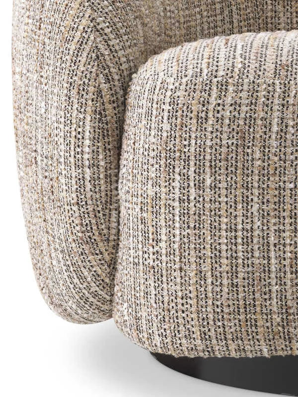 Krēsls Amore Eichholtz 97/91/74 cm Mademoiselle beige | black swivel base - N1 Home