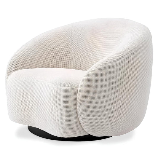 Krēsls Amore Eichholtz 97/91/74 cm Lyssa off-white | black swivel base - N1 Home