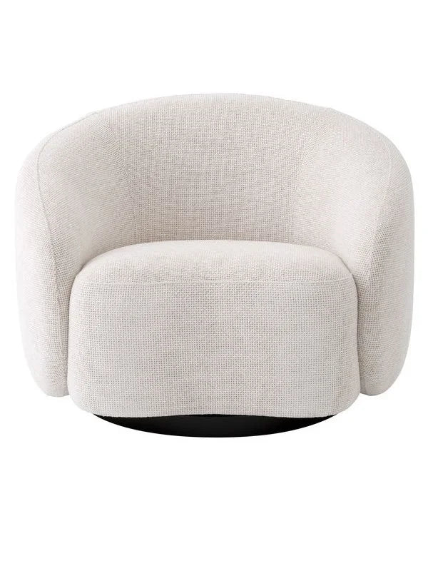 Krēsls Amore Eichholtz 97/91/74 cm Lyssa off-white | black swivel base - N1 Home