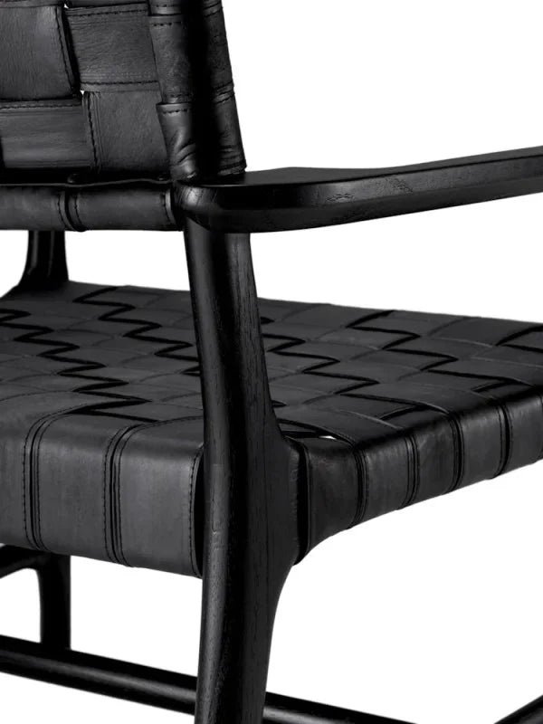 Krēsls Tiberio Eichholtz 70/69,5/77 cm Black leather | black legs - N1 Home