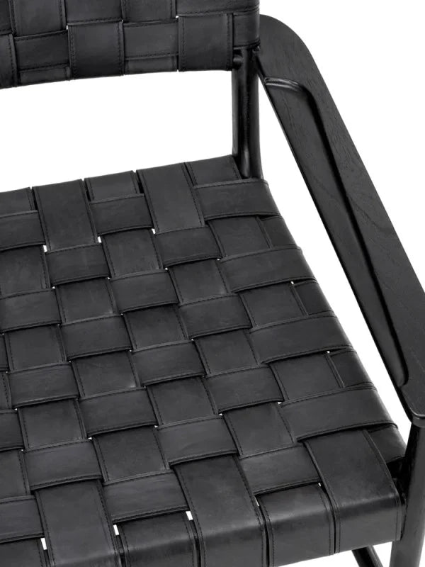 Krēsls Tiberio Eichholtz 70/69,5/77 cm Black leather | black legs - N1 Home