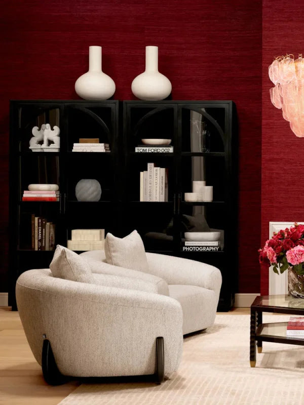 Krēsls Siderno Eichholtz 126/106/73 cm Seashell off-white | black feet - N1 Home