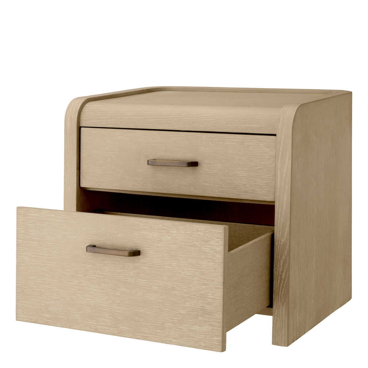 Naktsskapis Joane Eichholtz 60/49/53.5 cm Washed oak veneer/medium bronze finish