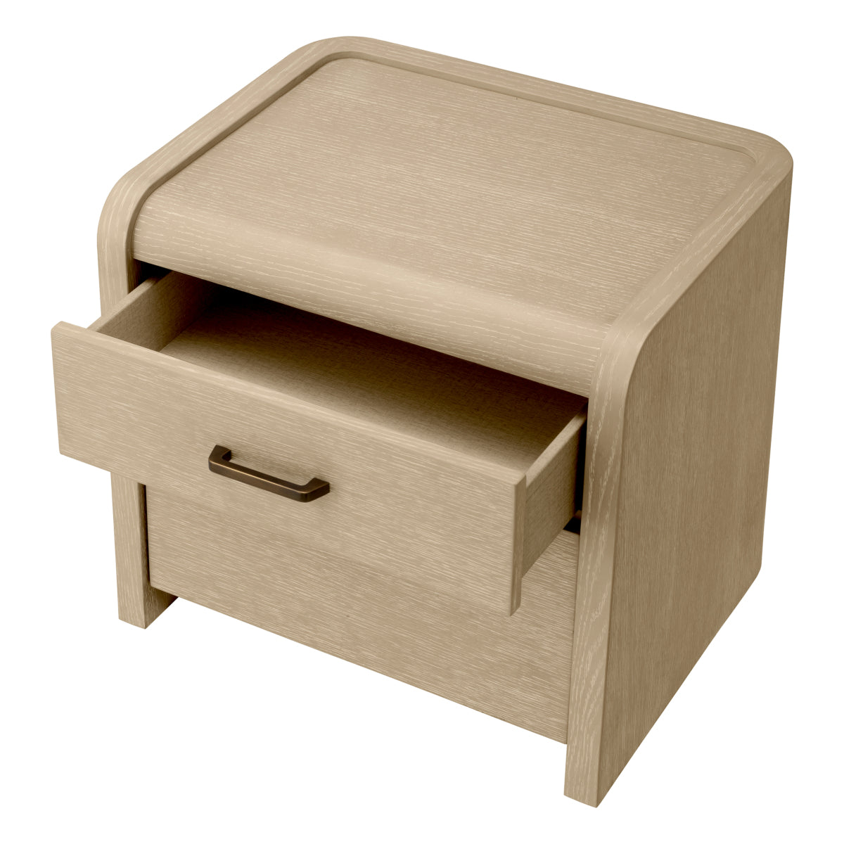 Naktsskapis Joane Eichholtz 60/49/53.5 cm Washed oak veneer/medium bronze finish