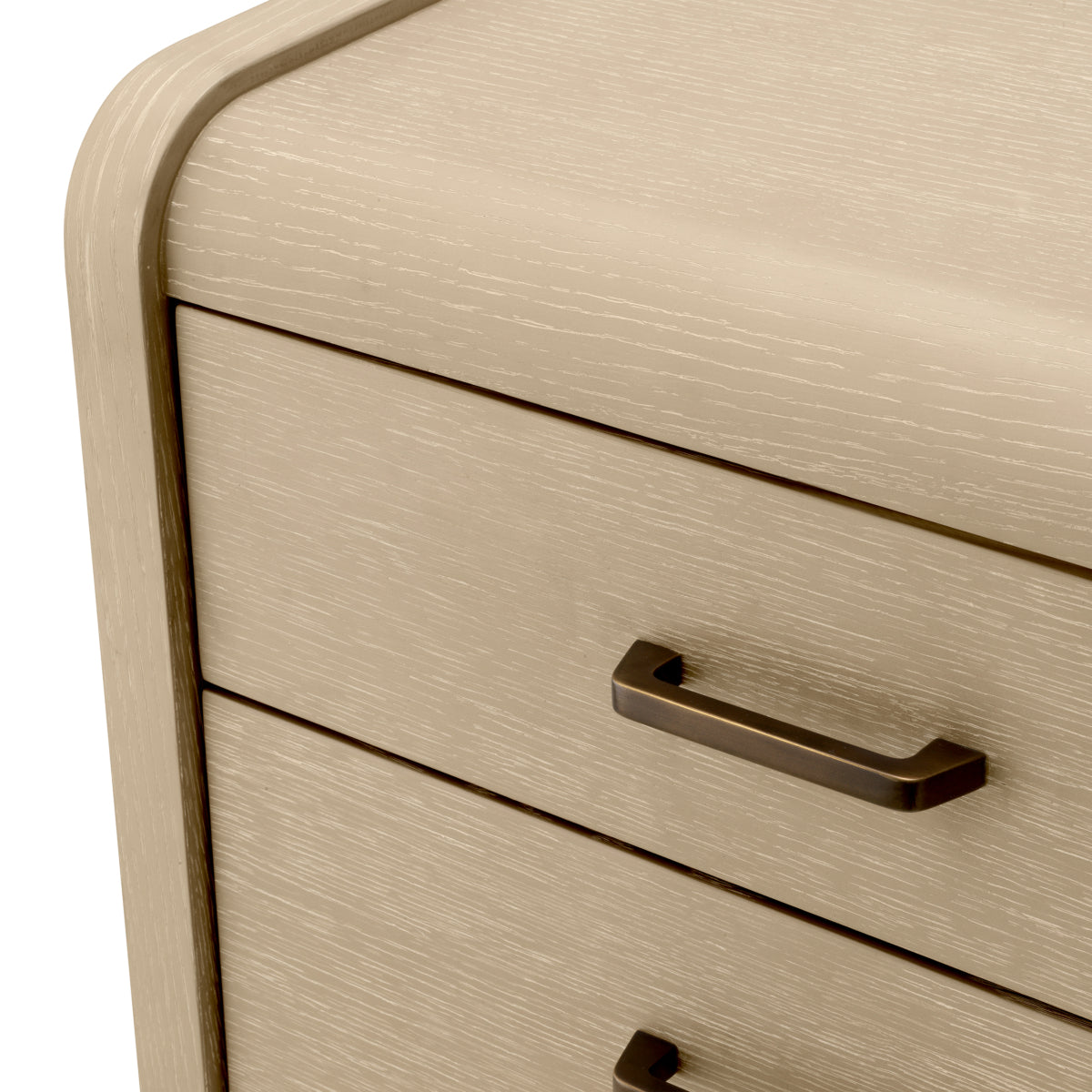 Naktsskapis Joane Eichholtz 60/49/53.5 cm Washed oak veneer/medium bronze finish