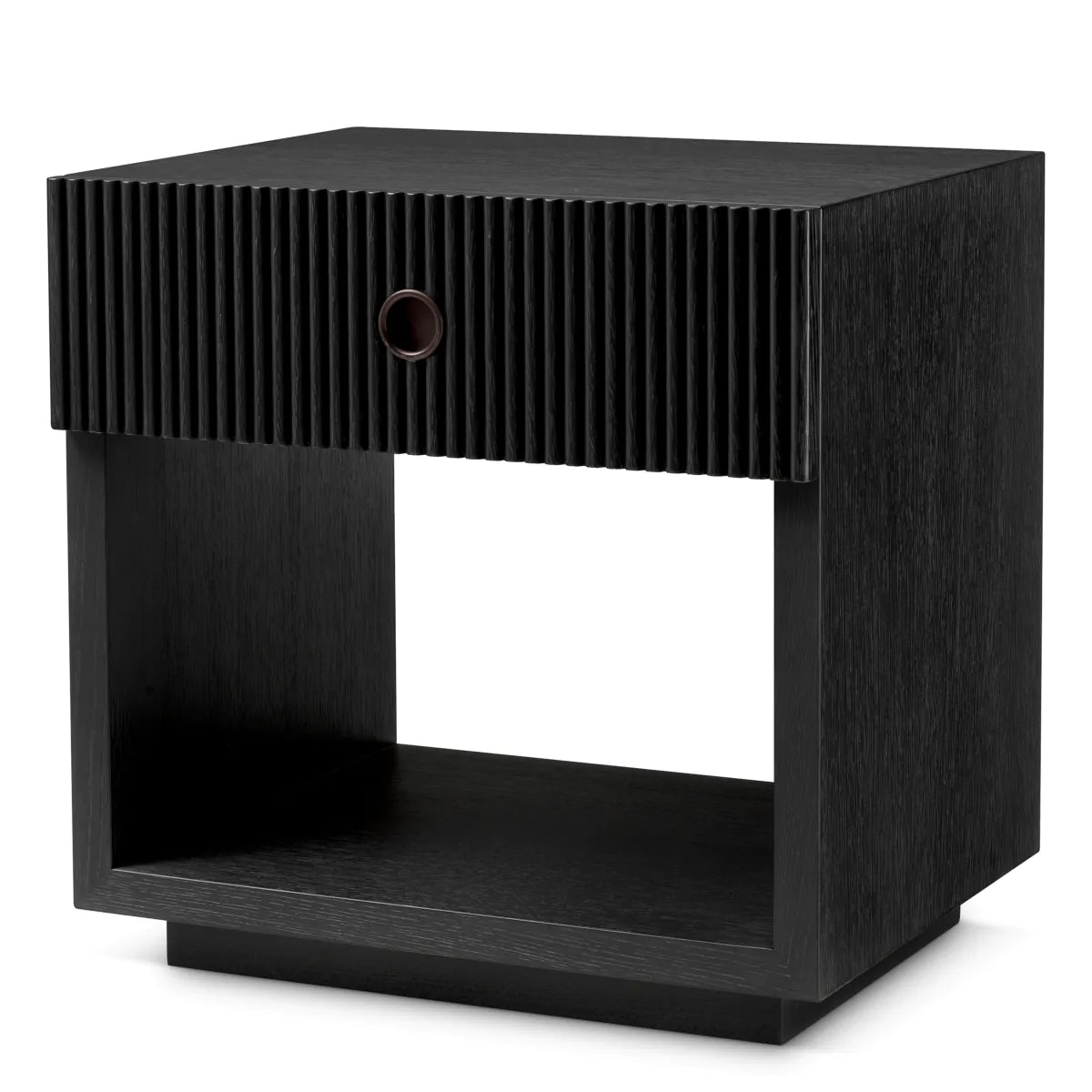 Naktsskapis Dimitrios Eichholtz 60/49/61 cm Charcoal oak veneer/bronze finish