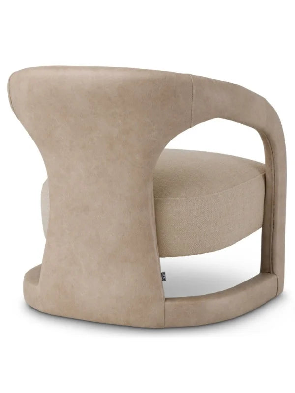 Krēsls Voletta Eichholtz 75/78/73 cm Valente beige faux leather | renato ecru - N1 Home