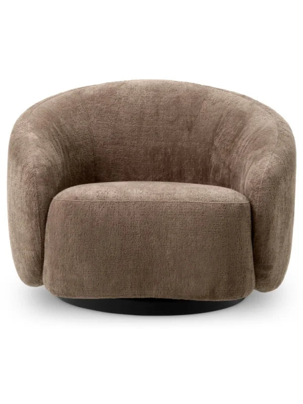 Krēsls Amore Eichholtz 97/91/74 cm Avelin brown | black swivel base - N1 Home