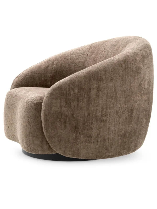 Krēsls Amore Eichholtz 97/91/74 cm Avelin brown | black swivel base - N1 Home