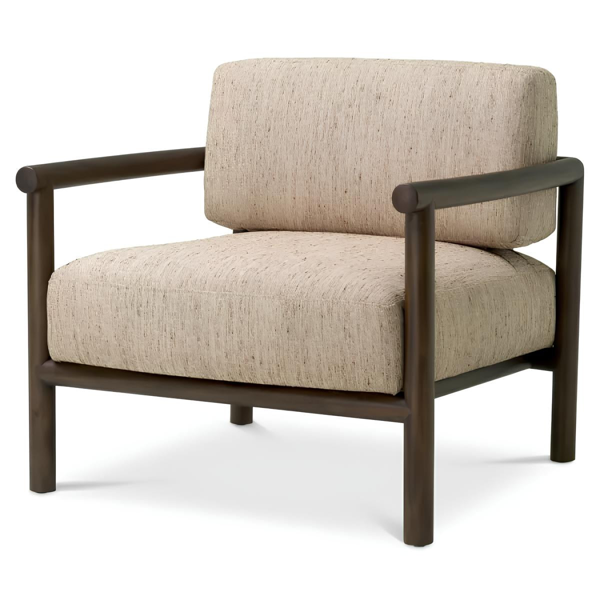 Krēsls Ombria Eichholtz 76/80/72 cm Mocha mahogany wood | beckett beige - N1 Home