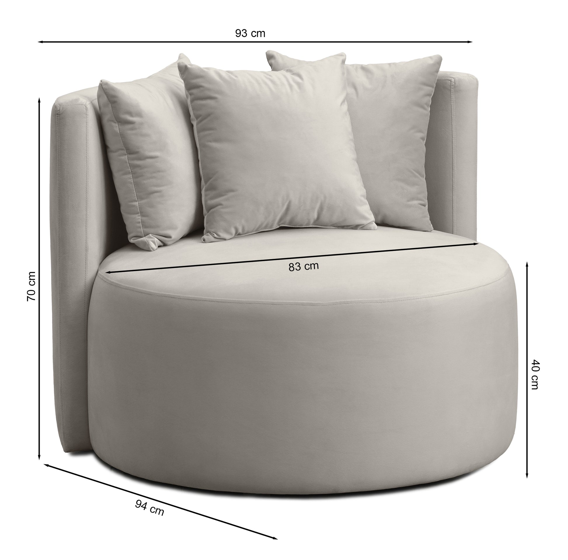 Krēsls Bonbo 70/93/94 cm Riviera 63 - N1 Home