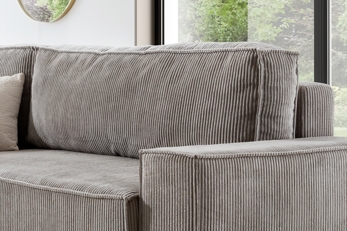 Dīvāns FIBI L  labais stūris 254/90-77/203cm pelēks - N1 Home