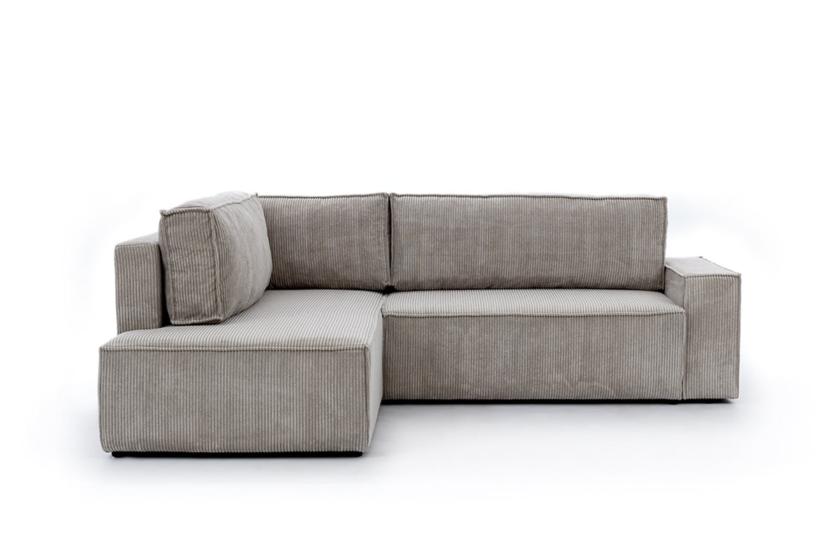 Dīvāns FIBI L  labais stūris 254/90-77/203cm pelēks - N1 Home