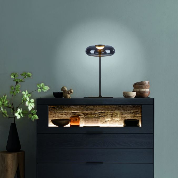 Galda lampa POSH 45/22/22 cm melns