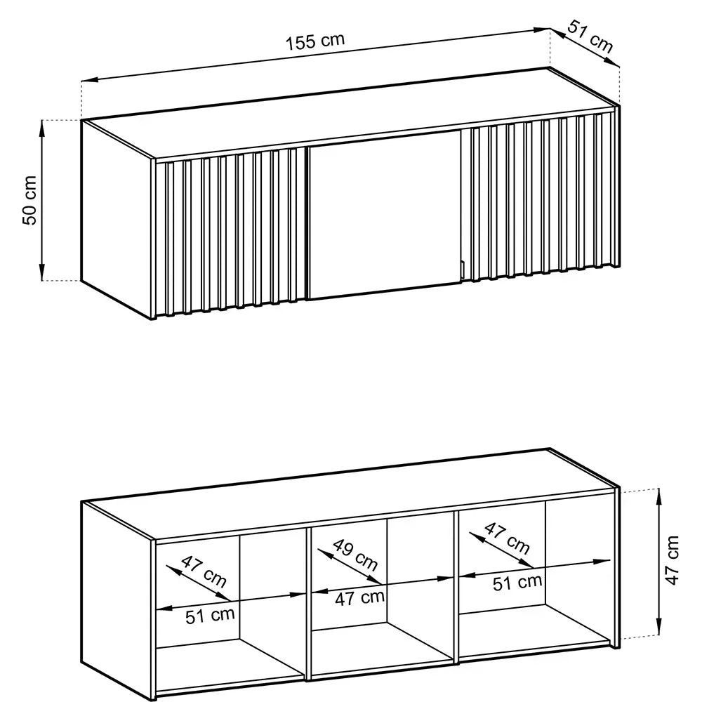 Mezonīna piebūve līdz skapim Neko 155/51/50 cm pelēks - N1 Home