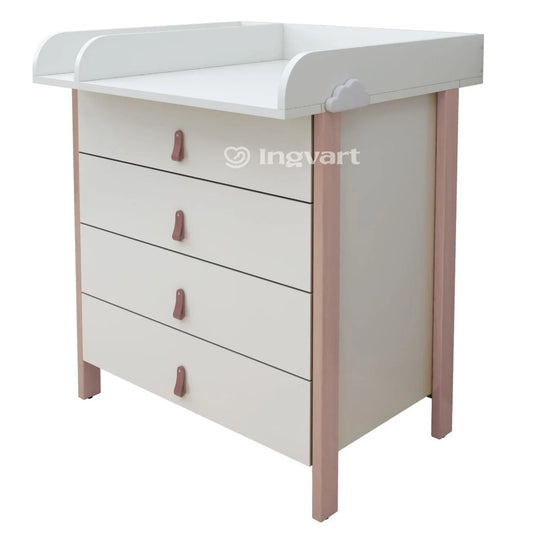 Ingvart Kumode ar Pārtinamo Galdiņu Scandi 82/80/50 cm White+Cappuccino - N1 Home