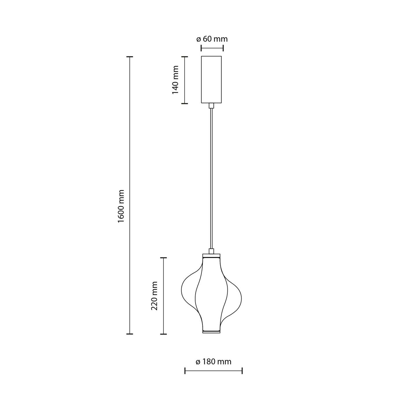 LED piekaramā lampa Elvis 8W 18/18/160 cm bēšs - N1 Home