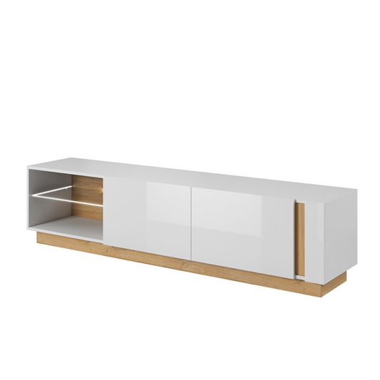 TV skapis Arci 187,5/45,5/40 cm balts/ozols - N1 Home