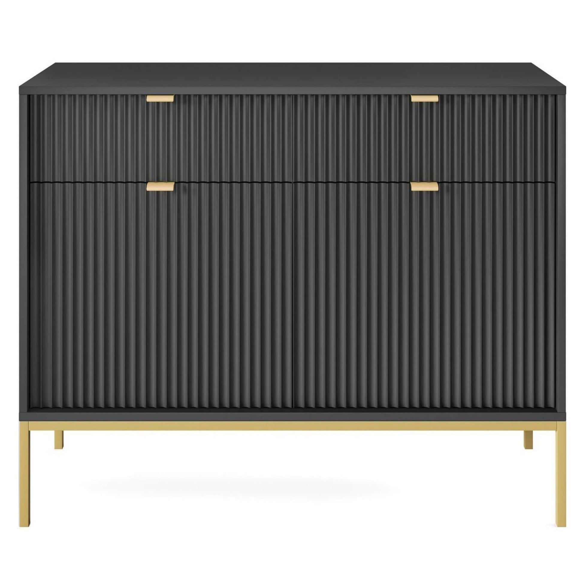 Kumode NV 104/83/39 cm melns/zelts - N1 Home