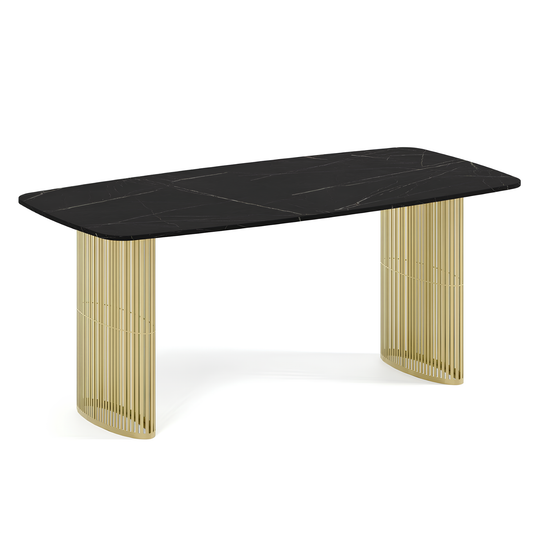 Galds Arco 160;180;200/76/90 cm melns Pietra Gridgia/zelts