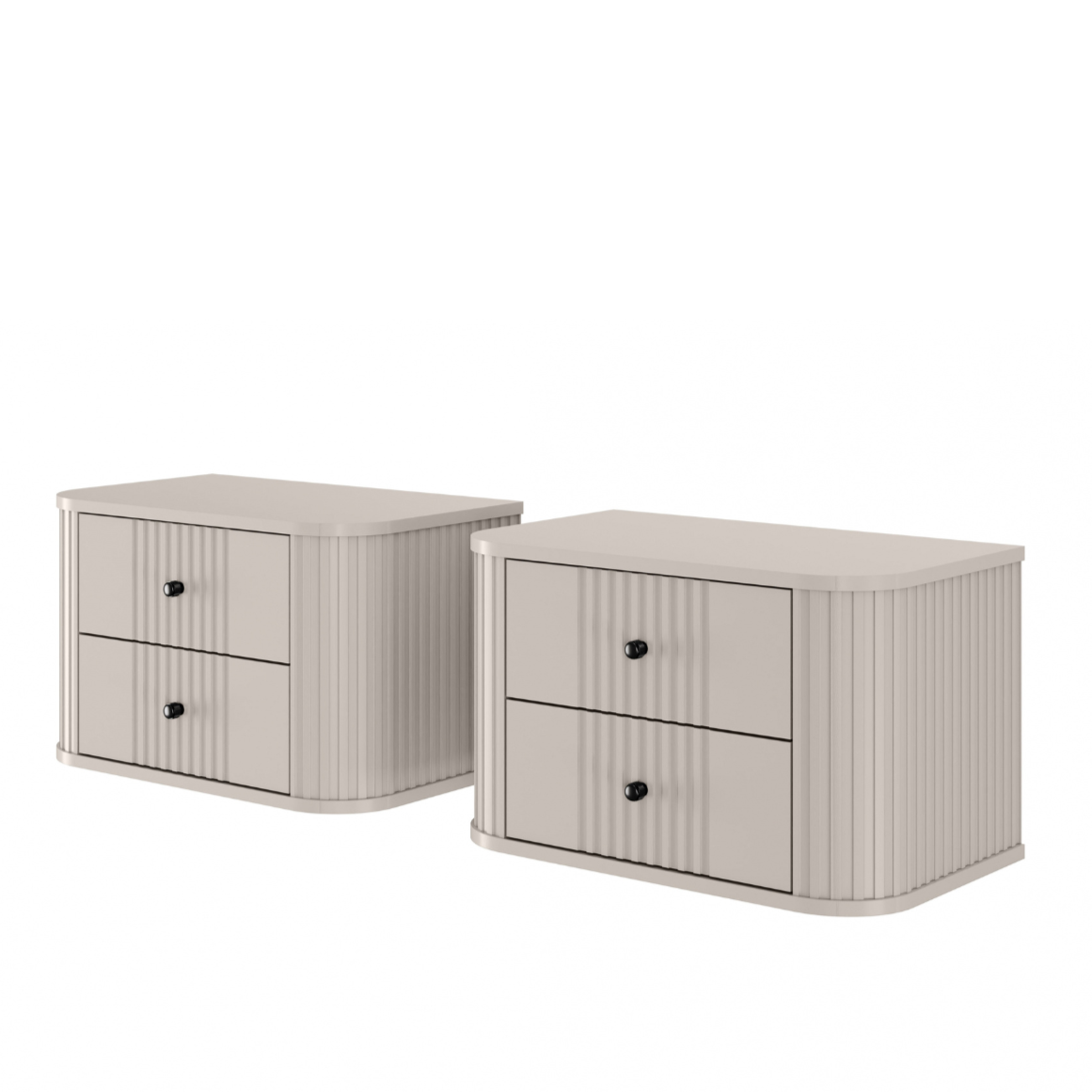 Naktsskapītis (2) Vespa 56/48/38 cm kašmirs/melns - N1 Home