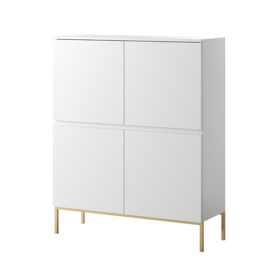 Kumode Bommo 100/122/35 cm balts/zelts