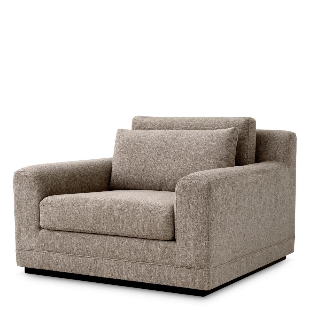 Krēsls Manhattan Eichholtz 118/117/77 cm Hunt Chenille taupe | black base - N1 Home