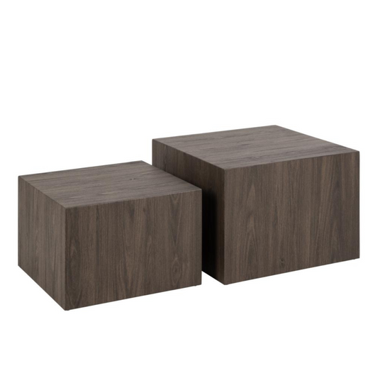 Kafijas galds Dia 58x58x40 cm; 50x50x33 cm pelēks kūpināts - N1 Home