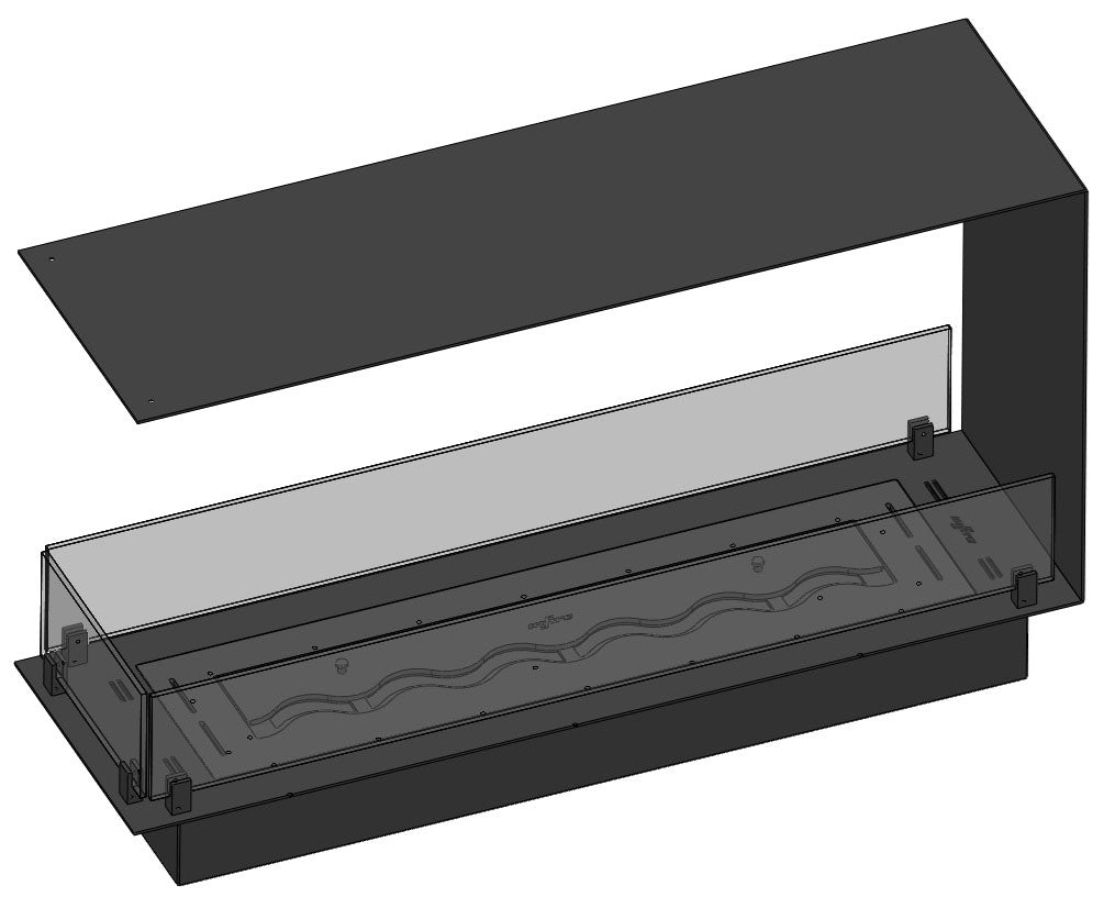 Biokamīns Utli Slim 80/30/60; 100/30/60 cm melns - N1 Home