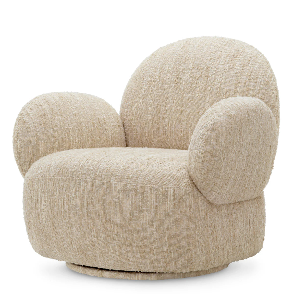 Krēsls Madrone Eichholtz 92/84/79 cm Bouclé sonata cream | swivel base - N1 Home
