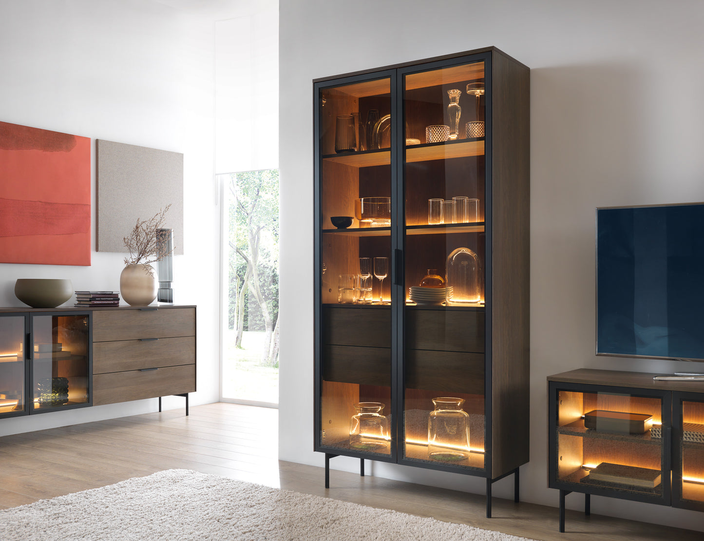 Vitrīna Lumio 91/194/39 cm Dunin ozols