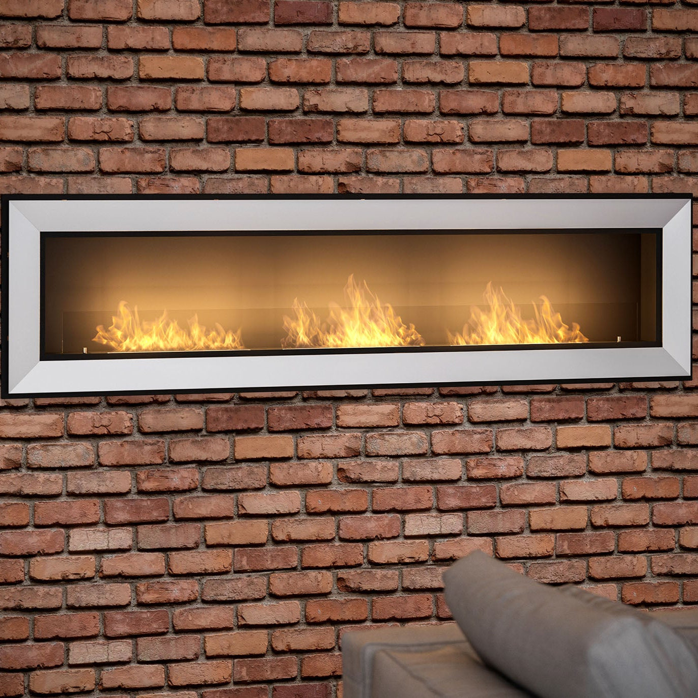 Biokamīns Frams 1800 180/49/20 cm balts - N1 Home